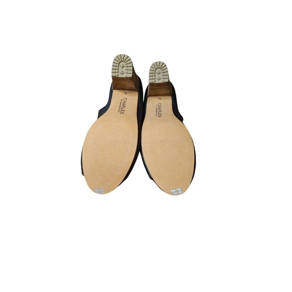 Charles by Charles David Black Open Toe Heel Buckle Strap Leather Sandal Size 8 - Picture 6 of 6